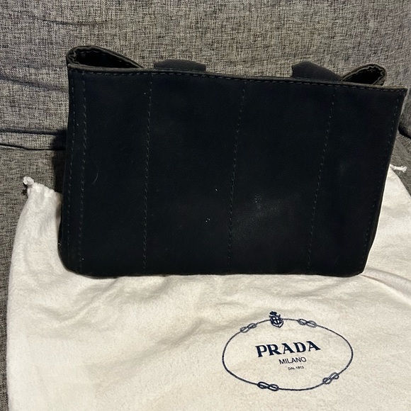 PRADA Canapa Canvas Tote Bag Black - Picture 9 of 14